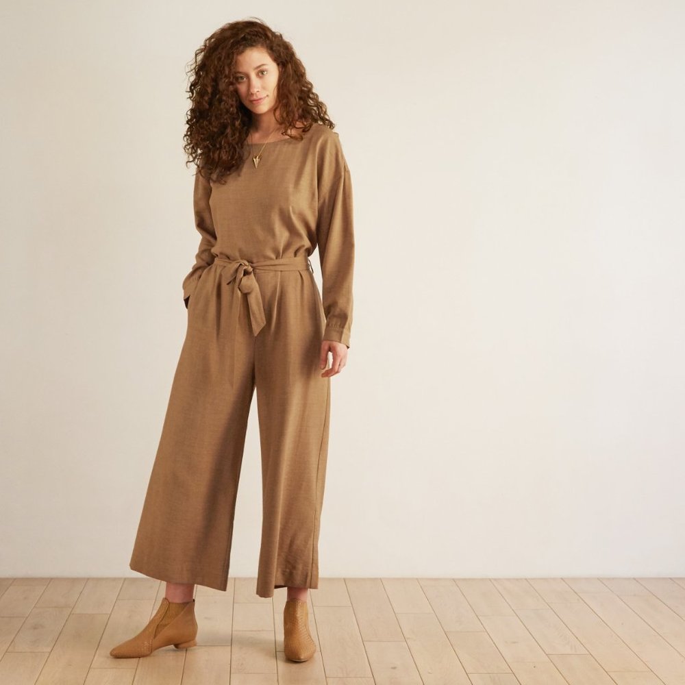 NEW Anthropologie The Odells Mala Jumpsuit Pebble - Picture 2 of 3